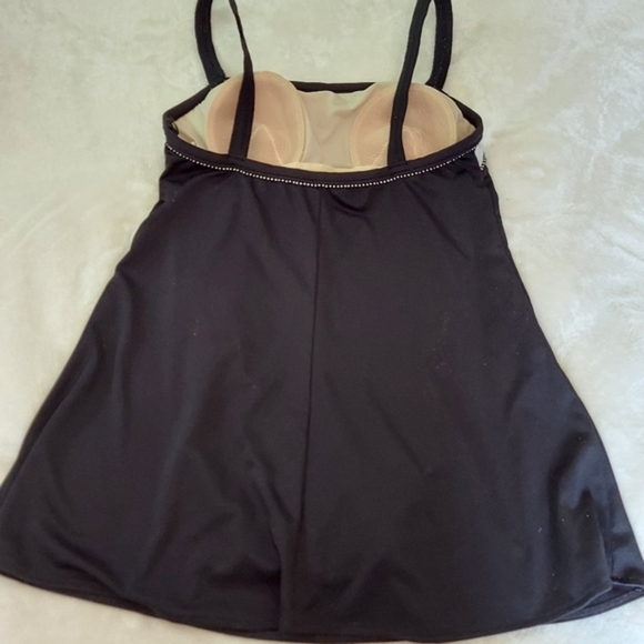 Vintage Beach Cabana Black White Swim Dress Swimsuit One Piece - Picture 11 of 16